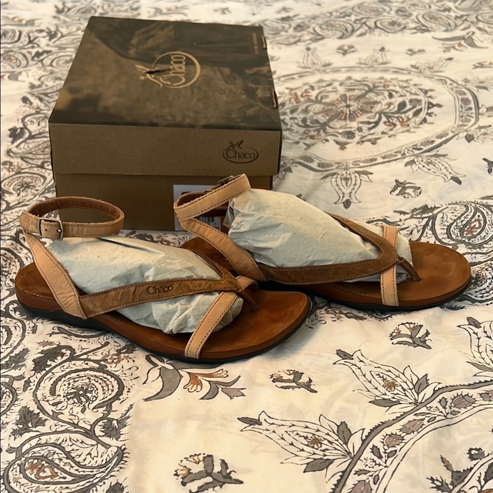 Chaco Sofia leather sandals toasted brown 9